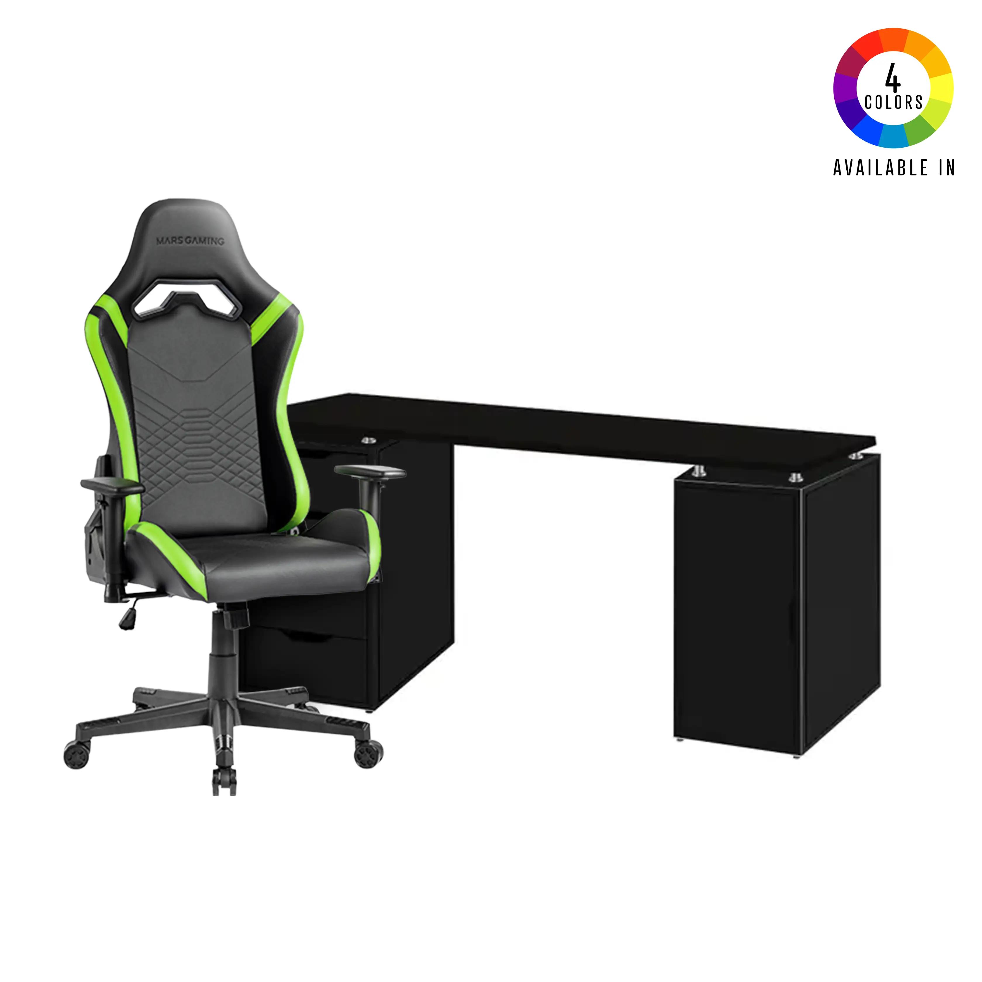 Pack Bureau Pc V1 [150x70] X Chaise GAMING MARS GAMING PRO VERT