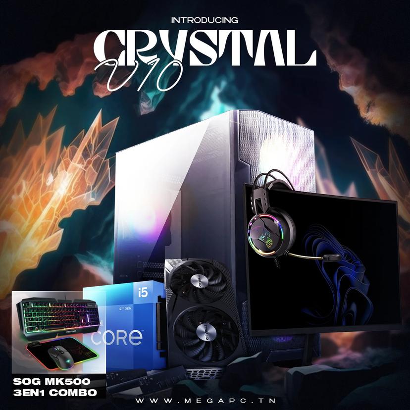 Full Setup Crystal V10 | Intel Core i5-12400F | RTX 3060 | 16GB RAM | 512GB NVMe